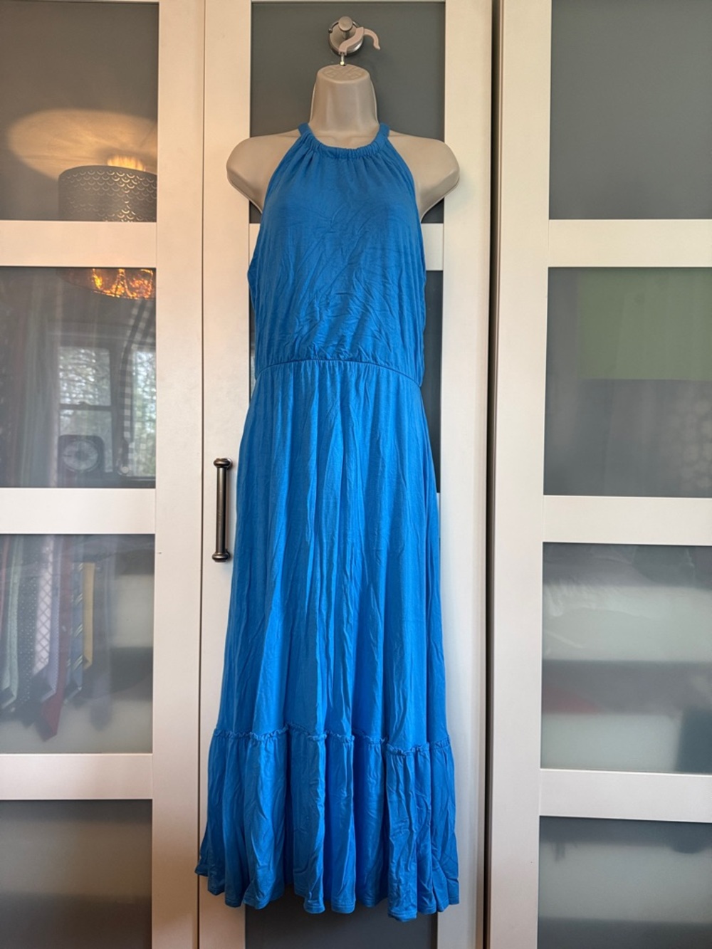 Cynthia Rowley Electric Blue Halter Maxi Dress